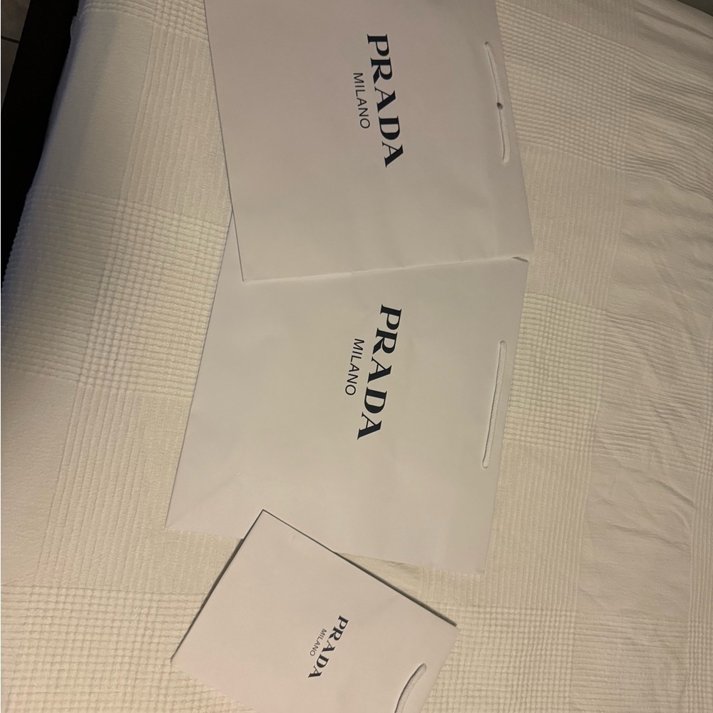 Prada White Shopping Bags Set
